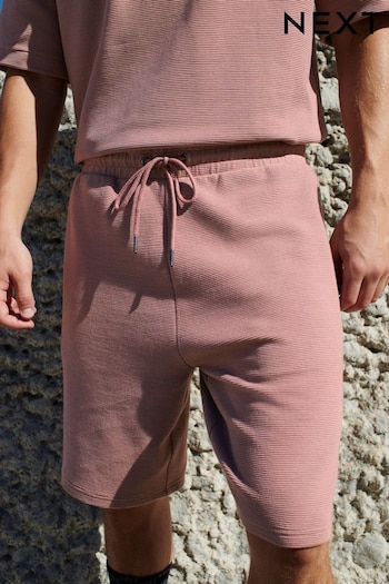 Pink Textured Zip Pocket Jersey Shorts (Q79559) | £24