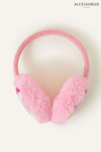Accessorize Girls Pink Stripe Knit Earmuffs (Q79623) | £10