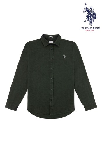 U.S. Polo Assn. Mens Green Brushed Dobby Shirt (Q79631) | £65