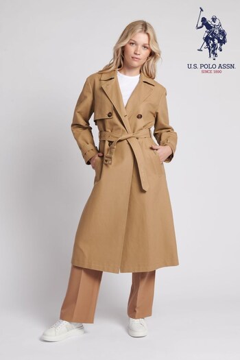 U.S. Kids Polo Assn. Womens Trench Brown Coat (Q79633) | £175