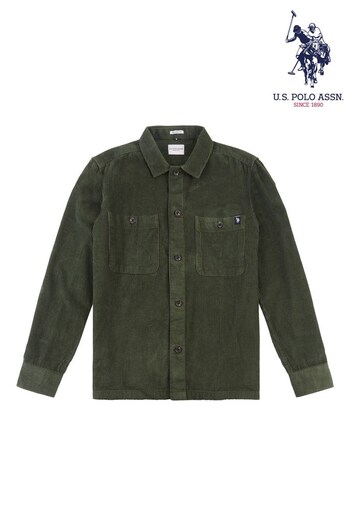 U.S. Polo Divisional Assn. Mens Green Corduroy Overshirt (Q79648) | £80