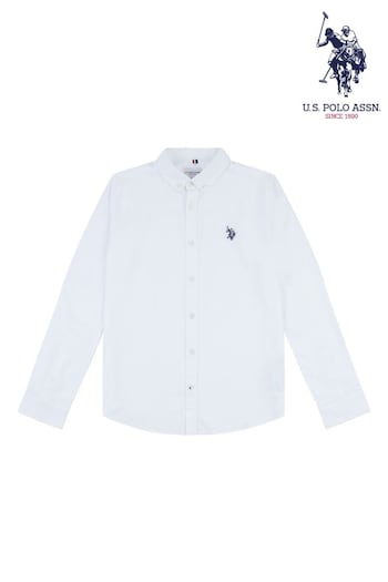 U.S. Polo Assn. Boys Peached Oxford White Shirt (Q79662) | £40 - £48