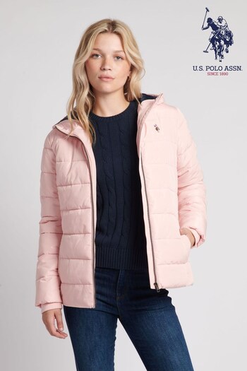 U.S. Polo Assn Lacostes Pink Lightweight Puffer Jacket (Q79678) | £85