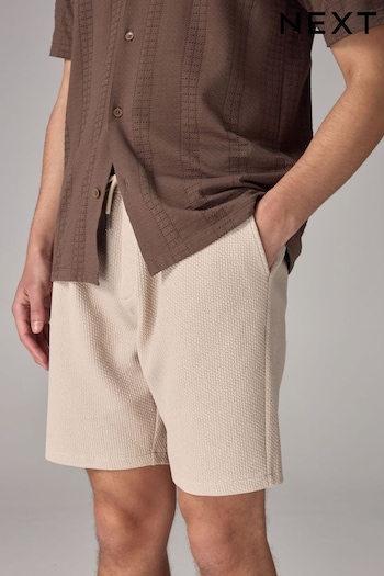 Stone Textured Jersey Zig Zag Shorts (Q79702) | £24