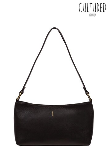 Cultured London Lucinda Leather Cross-Body Black Bag (Q79809) | £39