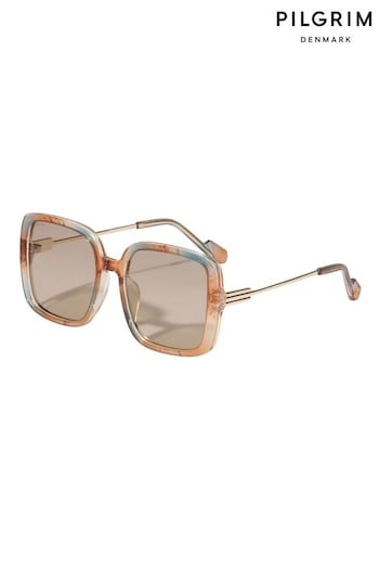 PILGRIM Natural ALIET Sunglasses Marrone (Q79831) | £40