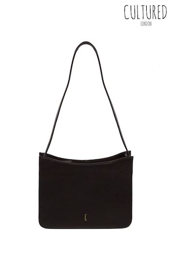 Cultured London Ava Leather Grab Black Bag (Q79851) | £39