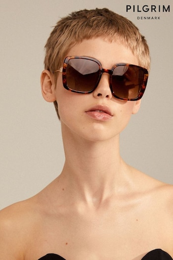 PILGRIM Brown RAISA Recycled Sunglasses (Q79856) | £40