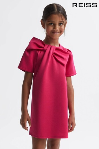 Reiss Pink Felicity Senior Scuba Bow Dress (Q79952) | £60