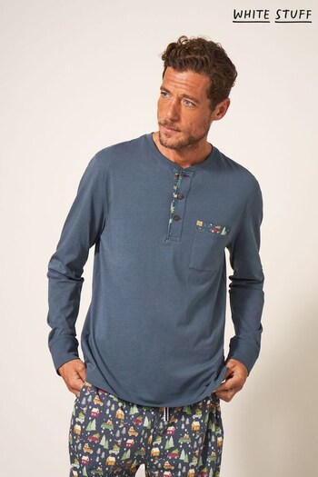 White Stuff Blue Novelty Henley Pyjamas (Q79961) | £35