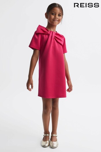 Reiss Pink Felicity Junior Scuba Bow Dress (Q79962) | £55