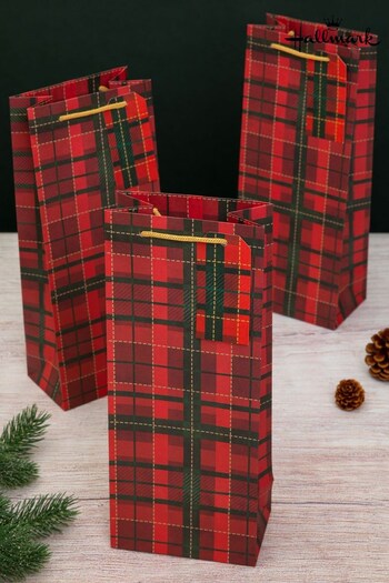 Hallmark Red 3 Pack of Red Tartan Bottle can Bags (Q79981) | £7