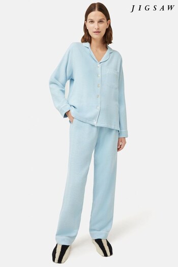 Jigsaw Blue Herringbone Pyjamas (Q80207) | £75