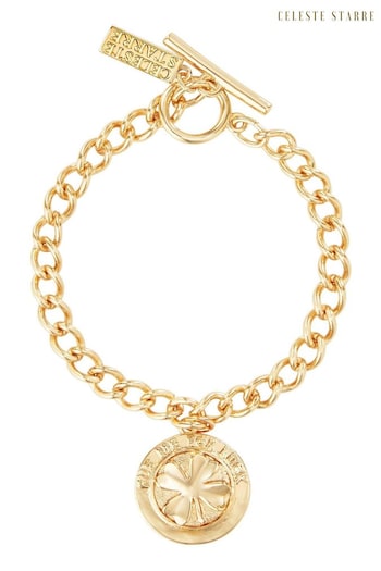 Celeste Starre Gold Tone Lucky Clover Bracelet (Q80211) | £140