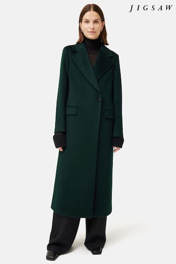 Jigsaw Green Wool Maxi City Coat (Q80213) | £385