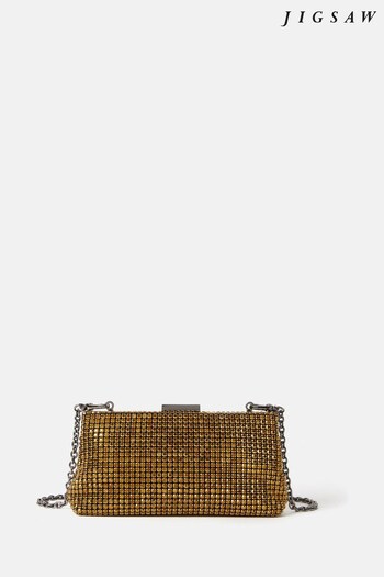 Jigsaw Gold Crystal Frame Evening Bag (Q80215) | £130