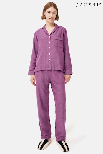 Jigsaw Purple Herringbone Pyjamas (Q80230) | £75