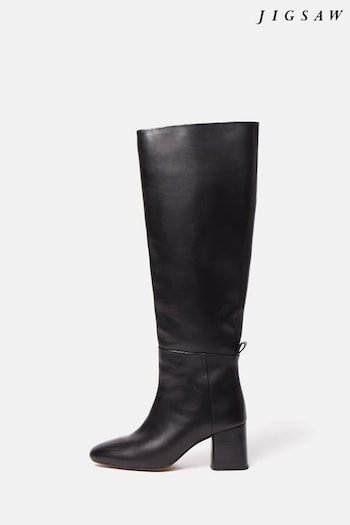 Jigsaw Heeled Riding Black Boots (Q80236) | £270