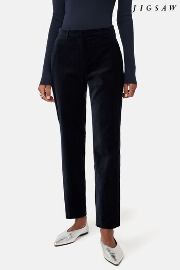 Jigsaw Blue Velvet Marden Trousers (Q80249) | £160
