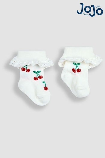 JoJo Maman Bébé Cream 2-Pack Frilly Socks (Q80262) | £9.50