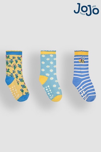Mamas & Papas Yellow 3-Pack Bee Print Socks (Q80265) | £9.50