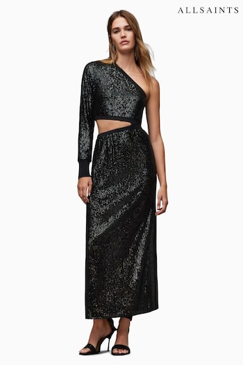 AllSaints Black Daisy Topaz Dress (Q80291) | £199