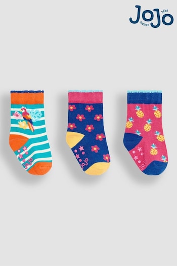 Mamas & Papas Pink Tropical 3-Pack Fruit Socks (Q80297) | £9.50