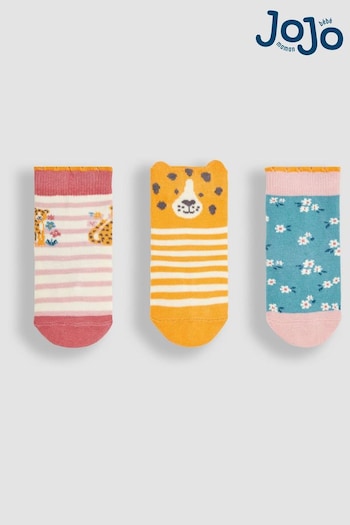 JoJo Maman Bébé Pink 3-Pack Leopard Socks (Q80300) | £9.50
