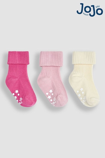 JoJo Maman Bébé Pink 3-Pack Socks (Q80305) | £9.50