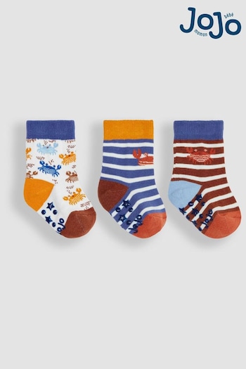 JoJo Maman Bébé Orange 3-Pack Crab Socks (Q80319) | £9.50