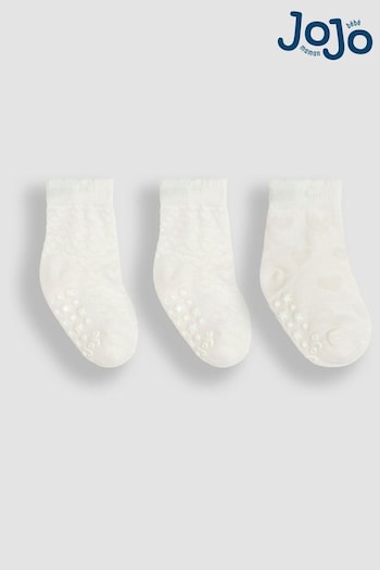 JoJo Maman Bébé Cream 3-Pack Heart Socks (Q80322) | £9.50