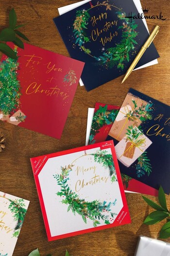 Hallmark Green 30 Charity Christmas Cards in 5 Classic Designs (Q80329) | £6.99