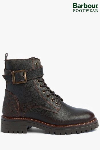 Barbour® Brown Heidi Lace-Up Biker Valentino Boots (Q80334) | £139