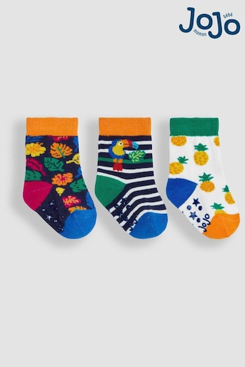 JoJo Maman Bébé Orange 3-Pack Tropical Socks (Q80336) | £9.50