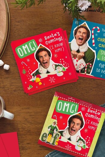 Hallmark Red 16 Charity Christmas Cards in 2 Fun Elf Designs (Q80353) | £4.99