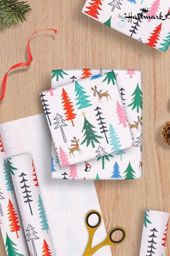 Hallmark White 9M Pack of 3 Colourful Tree Design Gift Wraps (Q80360) | £7.99