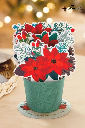 Hallmark Red 3D Seasonal Bouquet Christmas Card (Q80364) | £3.50