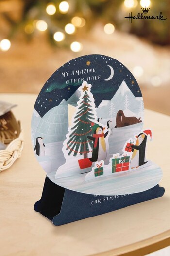 Hallmark Blue Cute Snow Globe Christmas Card for My Other Half (Q80368) | £3.50