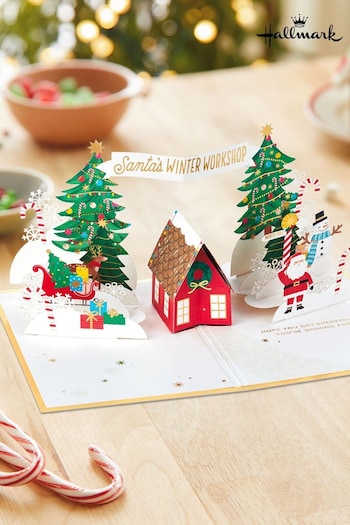 Hallmark Green 3D Paper Wonder Santa's Workshop Christmas Card (Q80376) | £8