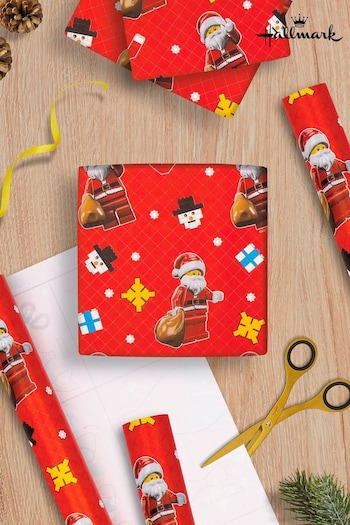 Hallmark Red 12M Pack of 3 Red Lego Christmas Gift Wrap (Q80382) | £10.99