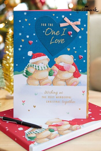 Hallmark Blue Forever Friends Christmas Card Box for One I Love (Q80387) | £10