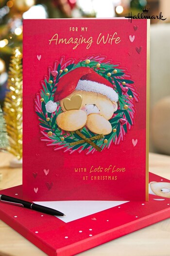 Hallmark Red Forever Friends Boxed Christmas Card for Wife (Q80405) | £10