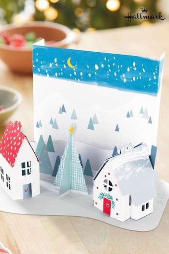 Hallmark White 3D Winter Wonderland Scene Christmas Card (Q80407) | £3.50