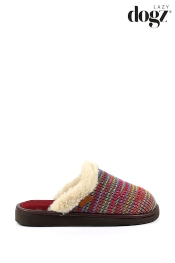 Lazy Dogz Red Alfa Red Slippers (Q80447) | £30