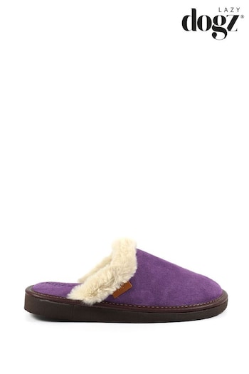 Lazy Dogz Otto Purple Suede Slippers (Q80449) | £35