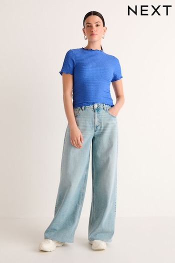 Mid Blue Wide Leg Jeans With (Q80567) | £32
