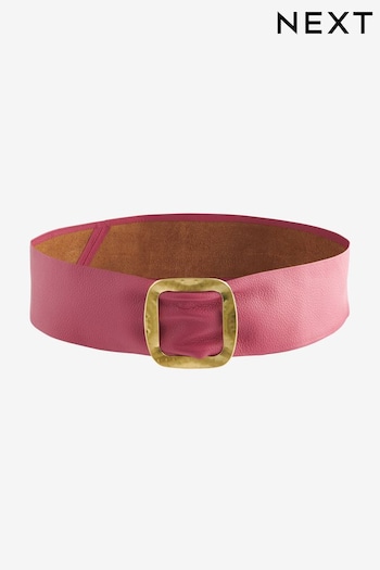 Pink Wide Leather Belt (Q80578) | £26