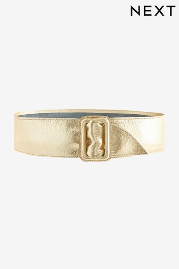 Gold Wide Leather Belt (Q80579) | £26