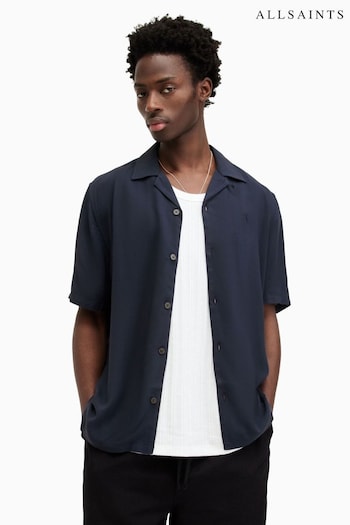 AllSaints Blue Grey Venice Shirt (Q80609) | £89