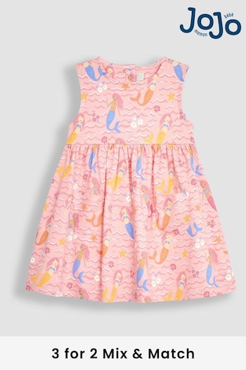 JoJo Maman Bébé Pale Pink Mermaid With Pet In Pocket Tiered Dress (Q80632) | £20